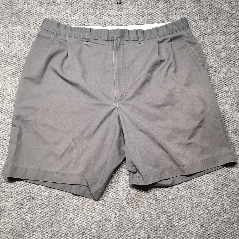 Riverside Coca-Cola Mens Gray Pleated Workwear Shorts Size 40 Logo Patch